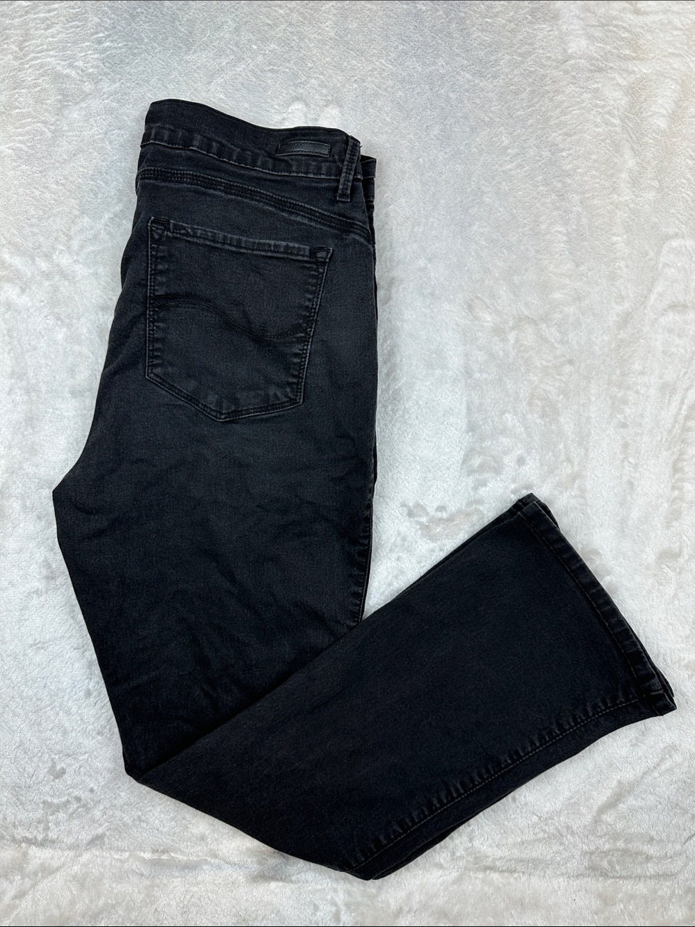 Lee Easy Fit Womens 14 Short Black Bootcut Stretch Jeans Mid Rise Denim Pants
